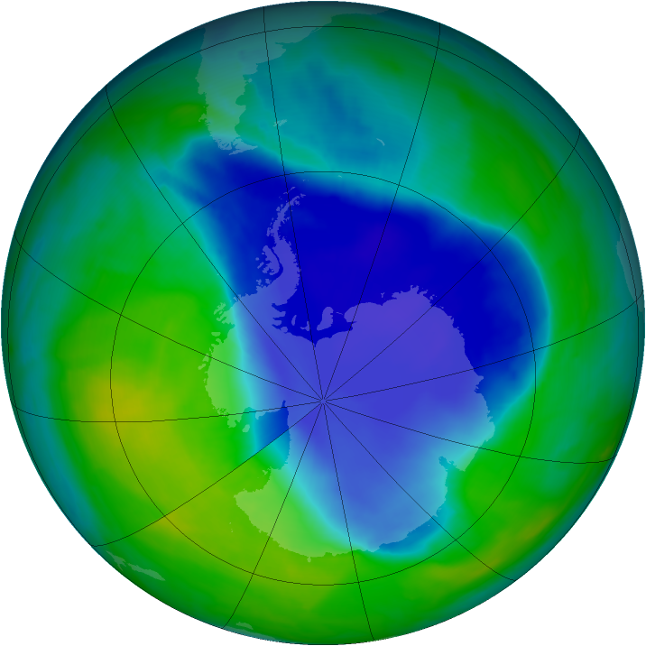 Antarctic ozone map for 27 November 2008